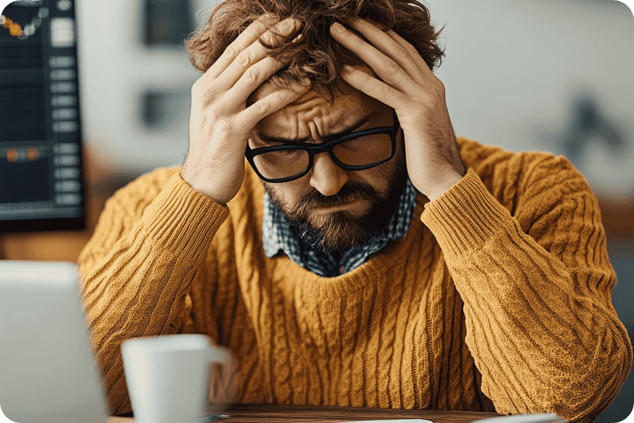 man in stress