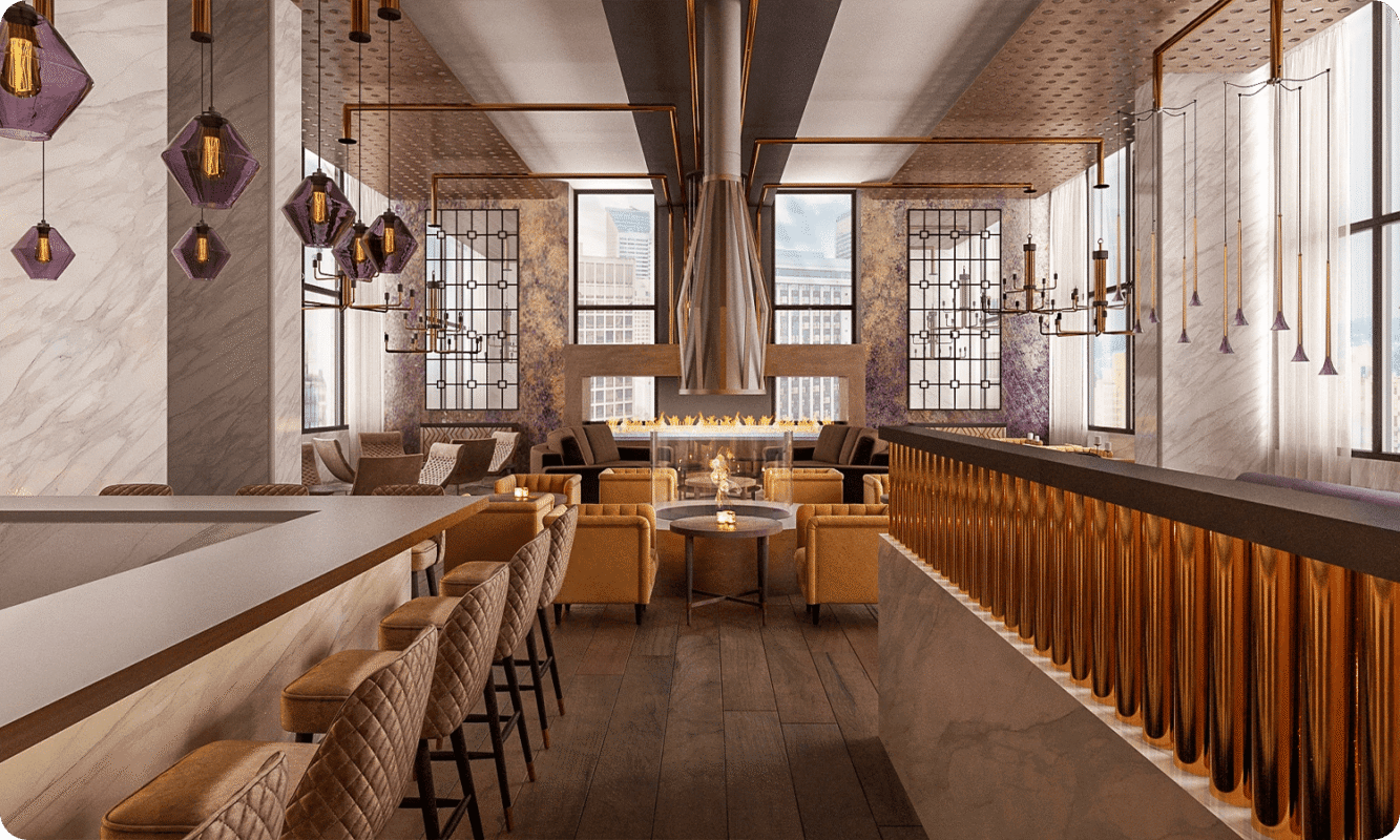 An elegant image featuring a beautifully decorated interior space with modern furnishings and stylish decor elements, inviting viewers to explore the full-service interior and building design offerings of Ariana Designs & Interiors.