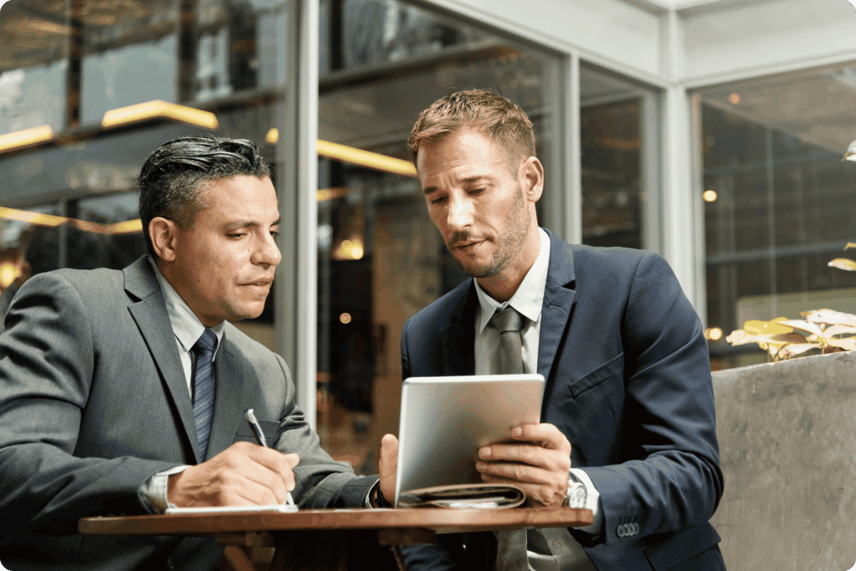 Two companies merging teams after successful business acquisition, symbolizing synergy, leadership alignment, and operational efficiency.