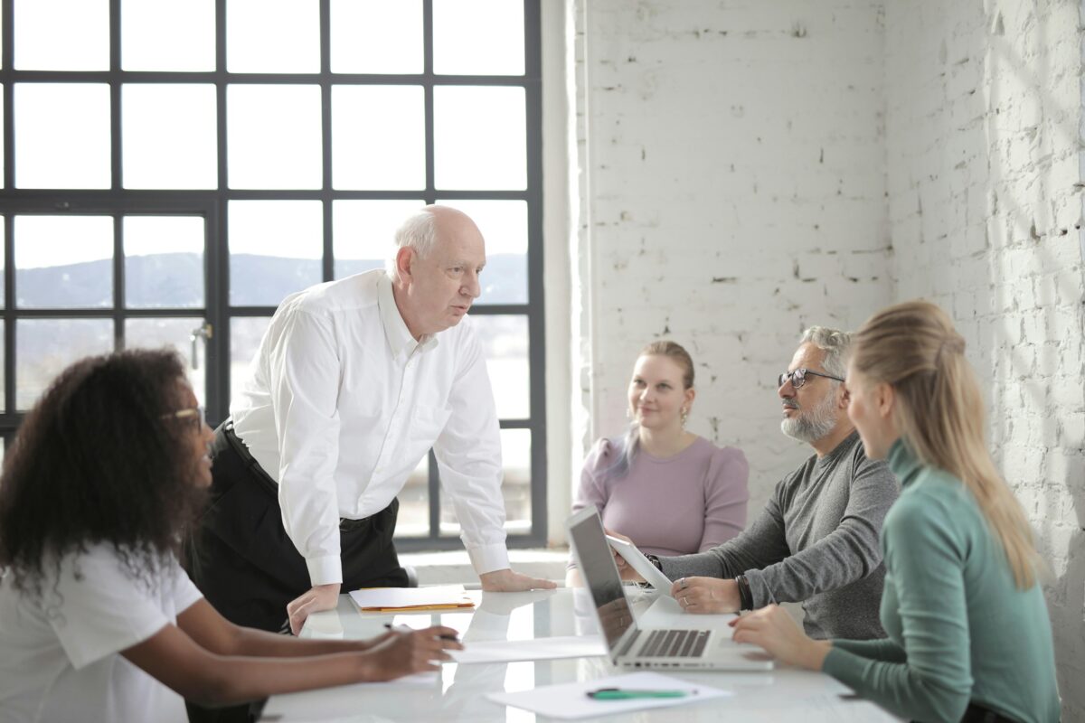 CEO having a meeting to sell his business
